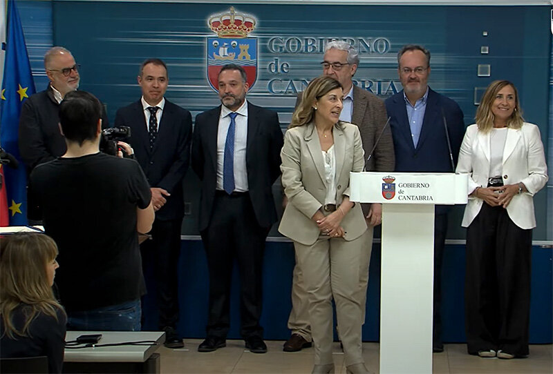 Captura del streaming del Gobierno de Cantabria